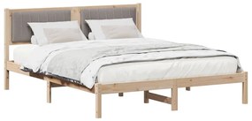 Ágykeret Kárpitozott Fejtámlával Tópszínű 160 x 200 cm