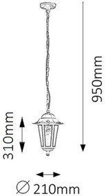 Rabalux 8207 - Kültéri lámpa VELENCE 1xE27/60W/230V