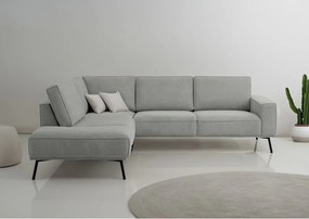 Világosszürke zsenília sarokkanapé (bal oldali-L alakú) Amsterdam – Scandic