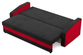 Hewlet kanapéágy, szövet anyag, hab töltet, fekete - piros