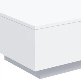 fehér dohányzóasztal LED-lámpákkal 55 x 55 x 31 cm