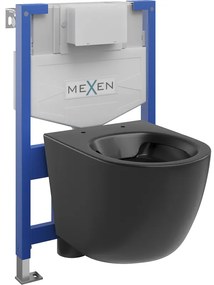 Mexen beépíthető Felix XS-F WC váz WC csészével Lena, Fekete matt - 6803322XX85