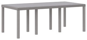 Kerti Asztal Világosszürke 200x100x73 cm Polyrattan