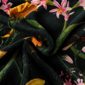 2 db Mikroplüss ágynemű szett MYSTIC GARDEN sötétzöld + Mikroplüss lepedő SOFT 180x200 cm fehér, franciaágyhoz