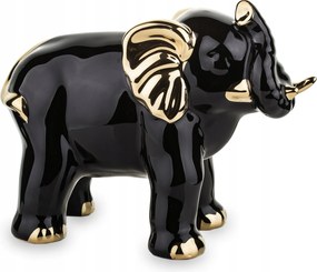 Elefánt fekete arany figura kerámia DEcodomi