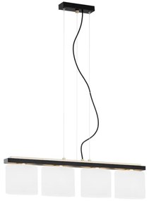 Argon 1814 - Csillár zsinóron CANOA 4xE27/15W/230V fekete