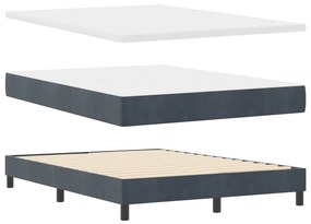 Boxspring Ágy Matrac Sötétszürke 160x200 cm Bőrhatás