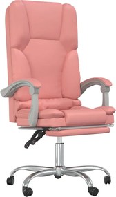 vidaXL rózsaszín műbőr dönthető irodai masszázsszék
