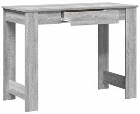 szürke sonoma színű szerelt fa íróasztal 100x45x75 cm
