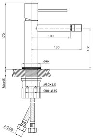 Sapho - SOLARIS bidé csaptelep matt fekete
