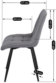 Szürke Eco-bőr Étkezőszék. MONZA