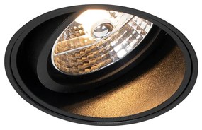 6 darabos modern, fekete, keret nélküli süllyesztett spotlámpa készlet - Impact 70