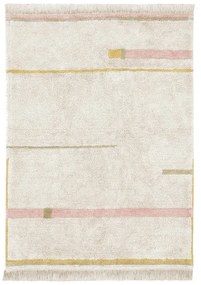 Rózsaszín-krémszínű mosható kézi szövésű pamut szőnyeg 200x300 cm Lanes Vintage Nude – Lorena Canals