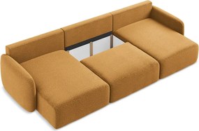 Narancssárga kinyitható-tárolóhelyes sarokkanapé Kalena – Makamii