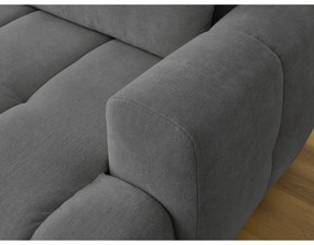 Sötétszürke kinyitható-tárolóhelyes sarokkanapé (bal oldali-heverő résszel) Fuji – Bobochic Paris