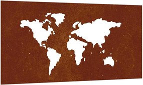 vidaXL világtérkép mintás corten acél kerti faldísz 105 x 55 cm