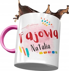 Rózsaszín Bögre Natalia Feleség Barátnő Ajándék Nyomtatott Fotóval