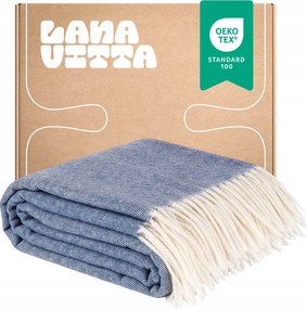 Steppe Gyapjú Takaró 100% Ausztrál Gyapjú Merinó Kék 140х200 cm