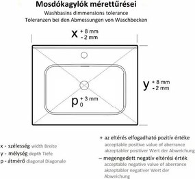 AREZZO design pultra ültethető mosdó BABETTE 62X42 matt fekete