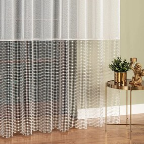 Függöny Gipsz Applikációval Napellenzőre 280cm fehér, krémszínű aljjal