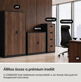 Irodai fotel kárpitozott vezetői fekete: COMMAND