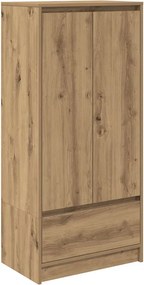 vidaXL kézműves tölgy szerelt fa szekrény fiókkal 55,5x34x119,5 cm