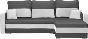KOROS Kinyitható sarokkanapé Szürke/fehér