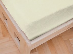 Jersey gumis lepedő gyerekágyhoz világos krémszínű 70 x 140 cm
