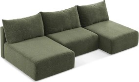 Zöld kinyitható-tárolóhelyes sarokkanapé Kalena – Makamii