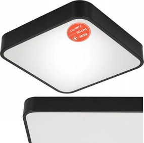 LED-es mennyezeti lámpa Fekete kis plafon Négyzet 30cm panel Szoba erős