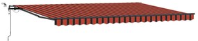 Automatikus Behúzható Napellenző LED világítással narancssárgában és barnában, 500x300 cm