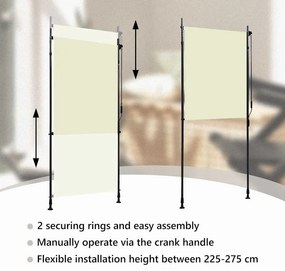 krémszínű kültéri roló 100 x 270 cm