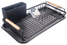 Fekete fém edényszárító 43x23,5 cm Radka – Orion