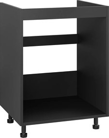 Korpusz fekete konyhaszekrény mosogató alá 60-as, tartozékokkal