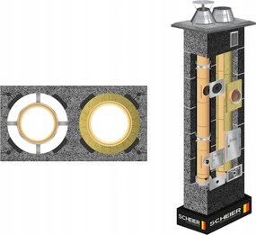 Scheier kéményrendszer 180+100 8m rendszerkémény kályha gázkandallóhoz