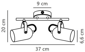 Nordlux - Spotlámpa LOTUS 2xE14/40W/230V