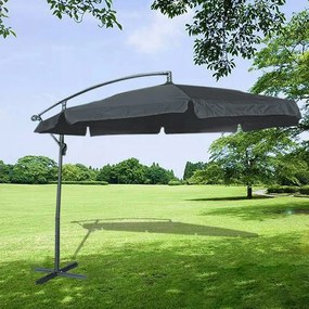 Nagy kerti napernyő állvánnyal, sötétszürke színben