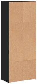 fekete szerelt fa irattartó szekrény 60 x 32 x 153 cm