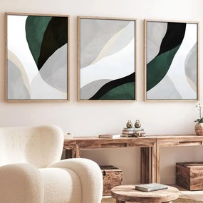 Huhu229 keretezett MDF falikép, 50 x 70 cm, 3 db-os szett