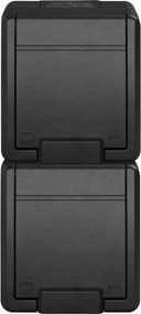 Aquant 2K dupla fali aljzat földelt 2x2P+Z IP55 antracit