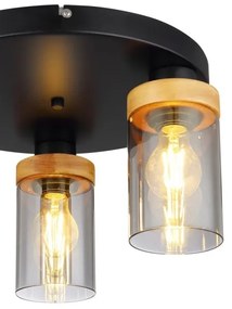 Globo 15557-3D - Fali lámpa FINCA 3xE27/40W/230V fém/fa