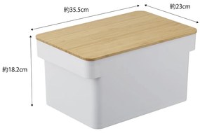 Tower fehér kenyértartó bambuszfedéllel - Yamazaki