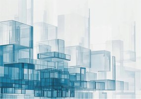 Fali tapéta Panorámával Átlátszó kockák 208x146