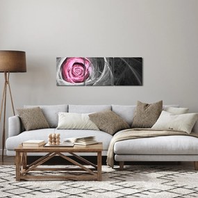 Kép - Absztrakt rózsa, fukszia (órával) (90x30 cm)