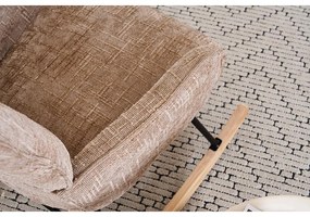 Hintaszék, relaxációs szék kordbársony kárpitozással, bézs-khaki színű