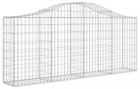 vidaXL 9 db íves horganyzott vas gabion kosár 200x30x80/100 cm