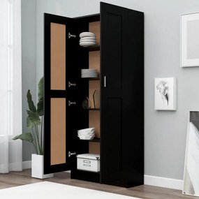 fekete szerelt fa könyvszekrény 82,5 x 30,5 x 185,5 cm