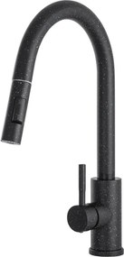 Gamma Taru II. Mosogató Csaptelep - Kihúzható, Zuhanyfejes, Szemcsés Fekete