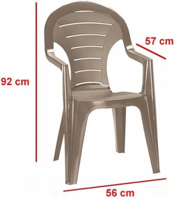 Bonaire műanyag kerti szék, cappuccino színben