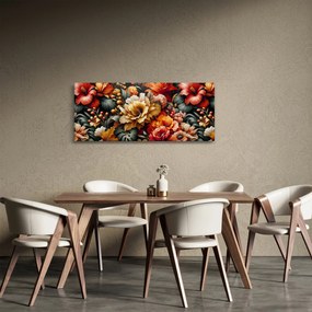 Kép - Narancs-vörös virágok (120x50 cm)